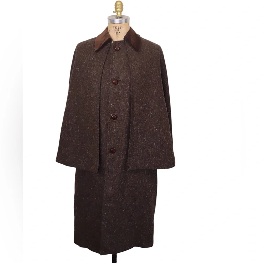 Vintage Bespoke Gentleman's Inverness Cape or Ulster Cape by Connock & Lockie - Picture 15 of 16